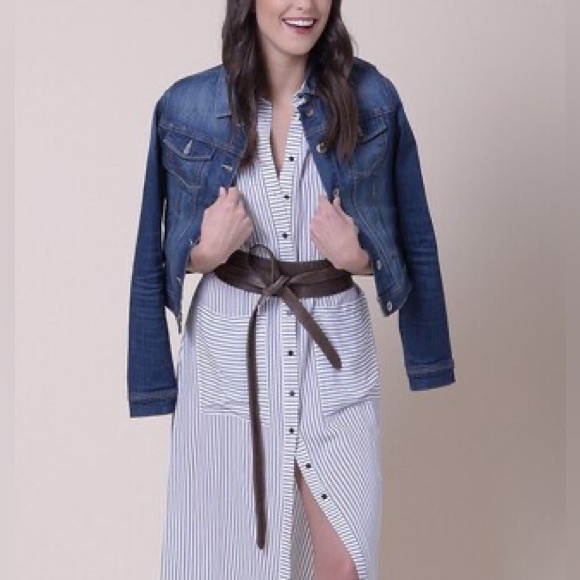 NWT $89 ADA Wrap Belt Sauterne Yellow Brazilian Leather 3β x 98β - Picture 11 of 13